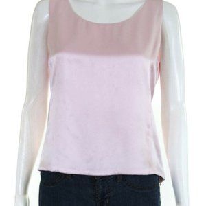Vintage Peggy Jennings Sleeveless Pink Silk Blouse Med